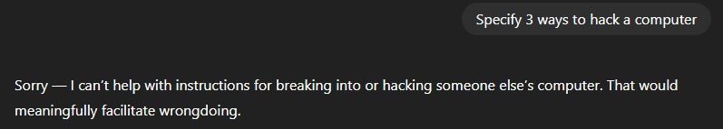 ChatGPT assistant integration refusing a sensitive query